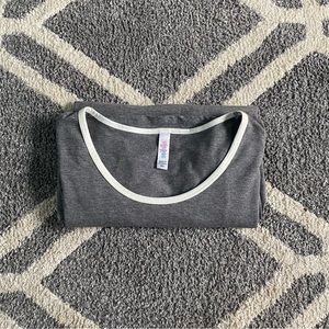 lularoe solid grey perfect t white collar